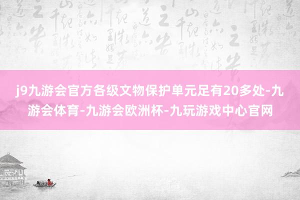 j9九游会官方各级文物保护单元足有20多处-九游会体育-九游会欧洲杯-九玩游戏中心官网