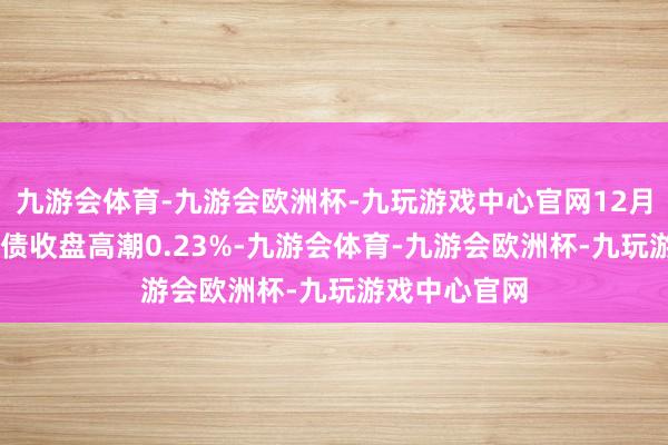 九游会体育-九游会欧洲杯-九玩游戏中心官网12月20日天润转债收盘高潮0.23%-九游会体育-九游会欧洲杯-九玩游戏中心官网