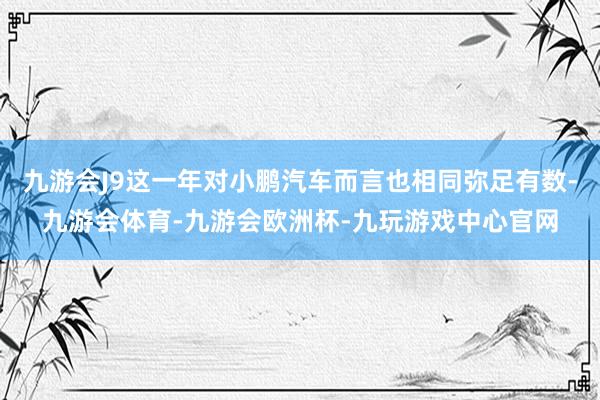 九游会J9这一年对小鹏汽车而言也相同弥足有数-九游会体育-九游会欧洲杯-九玩游戏中心官网