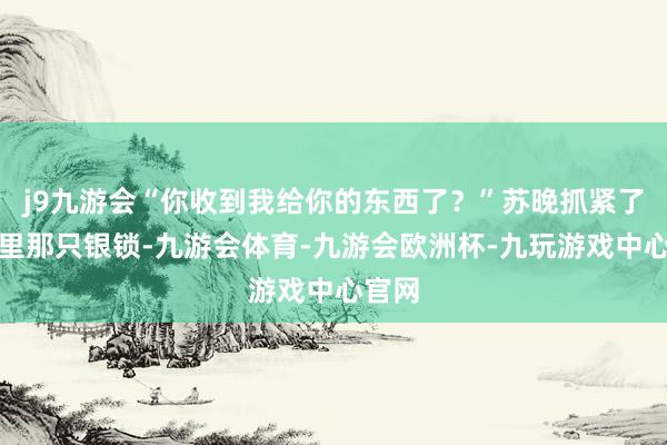 j9九游会“你收到我给你的东西了？”苏晚抓紧了口袋里那只银锁-九游会体育-九游会欧洲杯-九玩游戏中心官网