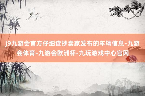 j9九游会官方仔细查抄卖家发布的车辆信息-九游会体育-九游会欧洲杯-九玩游戏中心官网