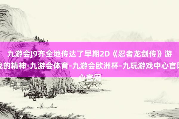 九游会J9齐全地传达了早期2D《忍者龙剑传》游戏的精神-九游会体育-九游会欧洲杯-九玩游戏中心官网
